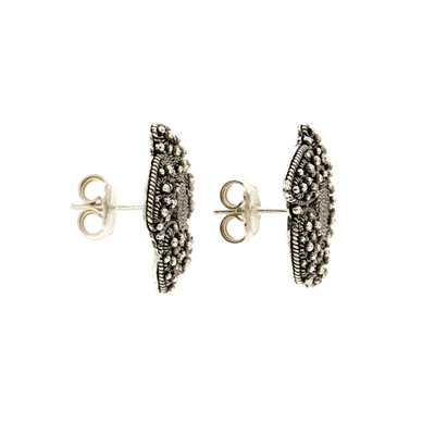 Silver earrings ´flowers of Sardinian filigree´